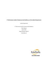 IT performance audit cybersecurity resiliency at the Judicial Department public report