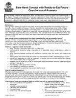 Bare hand contact with ready-to-eat foods : questions and answers