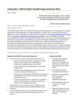 Colorado's 2014 public health improvement plan : fact sheet