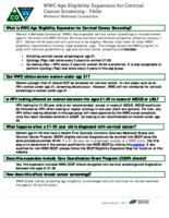 WWC age eligibility expansion for cervical cancer screening, FAQs
