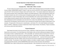 WISEWOMAN Program evaluation plan year 2 only, final 10.15.2014