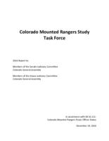 Colorado Mounted Rangers Study Task Force 2016 report in accordance with SB 16-111: Colorado Mounted Rangers Peace Officer Status