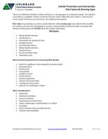 Suicide prevention and intervention risk factors & warning signs