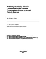 Probability of detecting atrazine/desethyl-atrazine and elevated concentrations of nitrate in ground water in Colorado