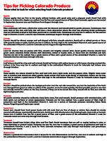 Tips for picking Colorado produce : know what to look for when selecting fresh Colorado produce!