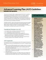 Advance learning plan (ALP) guidelines stakeholder role expectations