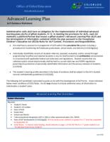 Advanced learning plan ALP guidance worksheet