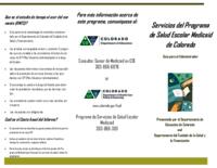 Servicios del Programa de Salud Escolar Medicaid de Colorado guia para el administrador