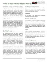 Income tax topics: Wildfire mitigation measures