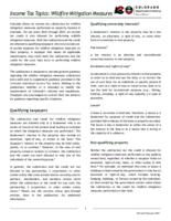 Income tax topics: Wildfire mitigation measures