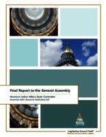 American Indian Affairs Study Committee final report to the Colorado General Assembly