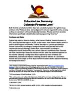 Colorado law summary, Colorado firearms laws