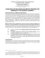 Guidelines for releasing documents prepared for members of the general assembly