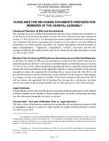 Guidelines for releasing documents prepared for members of the general assembly