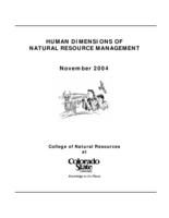 Human dimensions of natural resource management