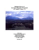 Biological survey of the Upper Purgatoire Watershed, Las Animas County, CO