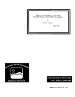 Effects of wilderness legislation on water-project development in Colorado : research project technical completion report