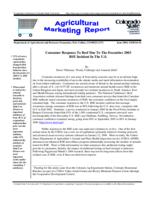 Consumer response to beef due to the December 2003 BSE incident in the U.S