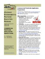 Commercial pesticide applicator inspections