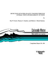 Detection of water quality changes through optimal tests and reliability of tests