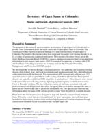 Inventory of open space in Colorado : status and trends of protected lands in 2007