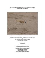Black-tailed prairie dog surveys of BLM lands in eastern Colorado : a report to the Bureau of Land Management, Canon City Office