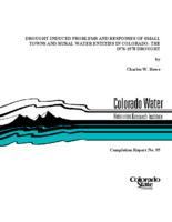 Drought induced problems and responses of small towns and rural water entities in Colorado : the 1976-1978 drought