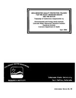 Groundwater quality protection policies for the Rocky Mountain Region and the nation : transcript of a conference