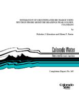 Estimation of groundwater recharge using neutron probe moisture readings near Golden, Colorado