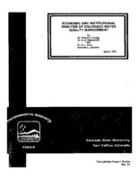 Economic and institutional analysis of Colorado water quality management : completion report