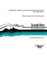 Individual home wastewater characterization and treatment : completion report submitted to Office of Water Research and Technology, U.S. Department of the Interior