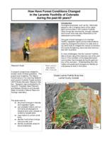 How have forest condition changed in the Laramie foothills of Colorado during the past 60 years?