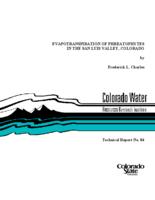 Evapotranspiration of phreatophytes in the San Luis Valley, Colorado