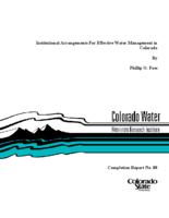 Institutional arrangements for effective water management in Colorado
