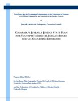 Colorado's Juvenile justice state plan for youth with mental health issues and co-occurring disorders