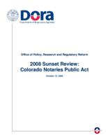 2008 sunset review, Colorado notaries public act