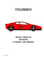 Colorado motor vehicle industry license law manual