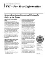 General information about Colorado enterprise zones