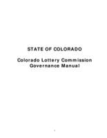 Colorado Lottery Commission governance manual