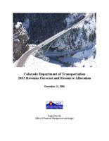 Colorado Department of Transportation 2035 revenue forecast and resource allocation