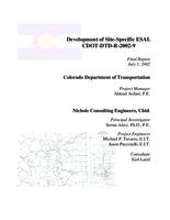 Development of site-specific ESAL