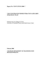 CDOT foundation design practice and LRFD strategic plan