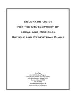 Colorado guide for the development of local and regional bicycle and pedestrian plans