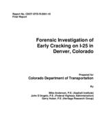 Forensic investigation of early cracking on I-25