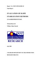 Evaluation of slope stabilization methods (US-40 Berthoud Pass)