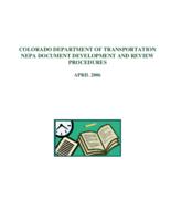 Colorado Department of Transportation NEPA document development and review procedures