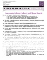 Community policing, schools, and mental health