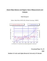 Glacier mass balance and regime : data of measurements and analysis