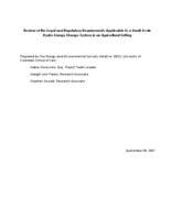 Review of the legal and regulatory requirements applicable to a small-scale hydro-energy storage system in an agricultural setting