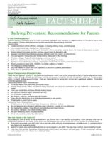 Bullying prevention : recommendations for parents